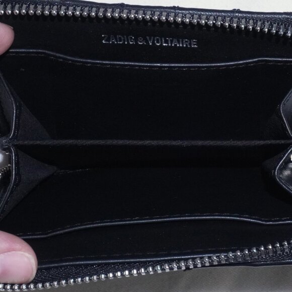 Zadig & Voltaire Mini ZV Vintage Monogram Wallet in Black & Silver (NWT) - Picture 8 of 12